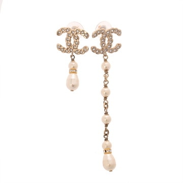 シャネル イヤリング ゴールド/ホワイト メタル/ストラス/コスチュームパール レディース ジュエリー 【中古】【jewelry】