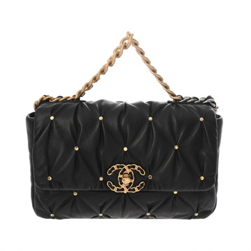 シャネル CHANEL19 ハンドバッグ ブラック AS1160 シャイニーラムスキン レディース バッグ 【中古】【bag】