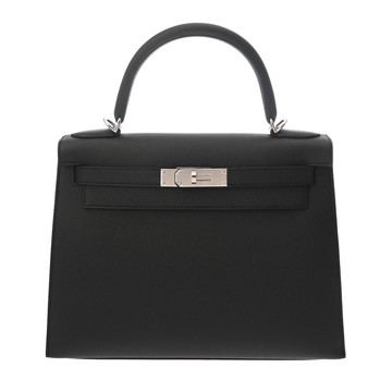 エルメス ケリー 28 外縫い ブラック ヴォーエプソン レディース バッグ 【中古】【bag】