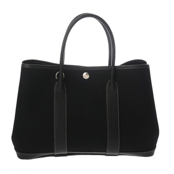エルメス ガーデンパーティ TPM ブラック トワルオフィシエ/レザー レディース バッグ 【中古】【bag】
