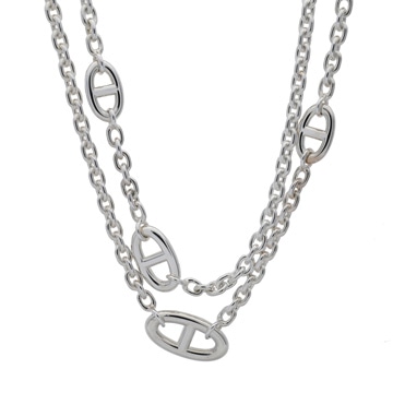 エルメス シェーヌダンクル ファランドール ネックレス 120 シルバー シルバー925 レディース ジュエリー 【中古】【jewelry】