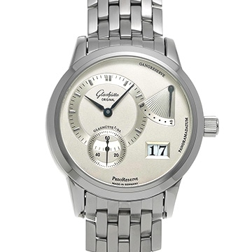 グラスヒュッテ オリジナル パノリザーブ 65-01-02-02-14 シルバー メンズ 時計 【中古】【wristwatch】