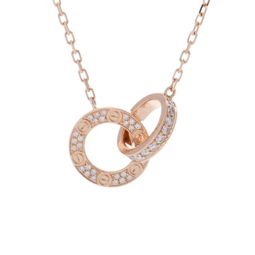 カルティエ ラブサークル ネックレス パヴェ ゴールド K18ピンクゴールド PG レディース ジュエリー 【中古】【jewelry】