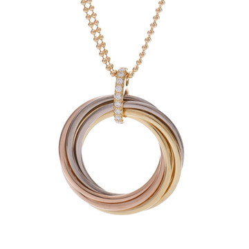 カルティエ トリニティ ネックレス 7連 ゴールド B7224806 K18イエローゴールド YG/K18ピンクゴールド PG/K18ホワイトゴールド レディース ジュエリー 【中古】【jewelry】