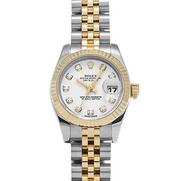 ロレックス デイトジャスト 179173G ホワイト/ダイヤモンド レディース 時計 【中古】【wristwatch】