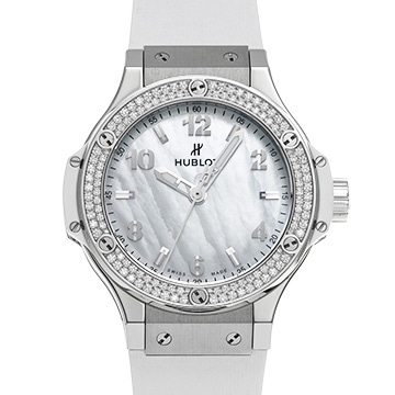 ウブロ ビッグバン オールホワイト ダイヤモンド マザーオブパール 361.SE.6010.RW.1104 ホワイトシェル レディース 時計 【中古】【wristwatch】