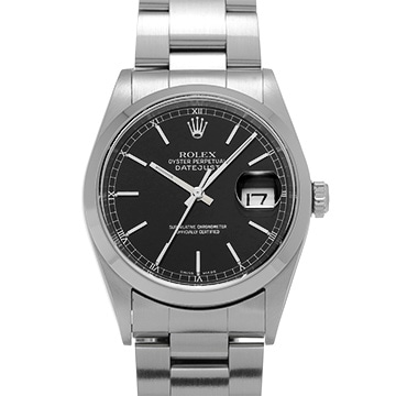 ロレックス デイトジャスト 16200 ブラック メンズ 時計 【中古】【wristwatch】