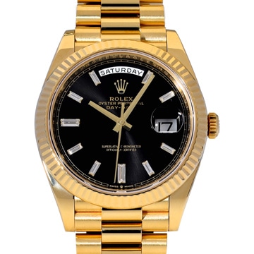 ロレックス デイデイト 40 228238A ブライトブラック/ダイヤモンド メンズ 時計 【中古】【wristwatch】