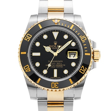 ロレックス サブマリーナ デイト 116613GLN ブラック/ダイヤモンド メンズ 時計 【中古】【wristwatch】