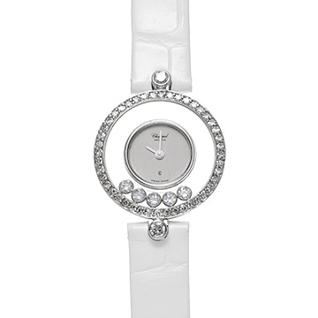 ショパール ハッピーダイヤモンド 20/3926 シルバー/ダイヤモンド レディース 時計 【中古】【wristwatch】