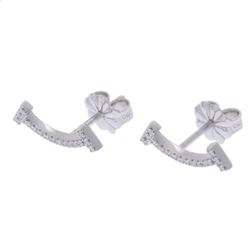 ティファニー Tスマイル ピアス ゴールド K18ホワイトゴールド WG レディース ジュエリー 【中古】【jewelry】