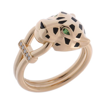 カルティエ パンテールリング #54 ゴールド B4096700 K18イエローゴールド YG/ラッカー レディース ジュエリー 【中古】【jewelry】