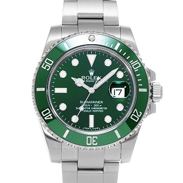 ロレックス サブマリーナ デイト 116610LV グリーン メンズ 時計 【中古】【wristwatch】