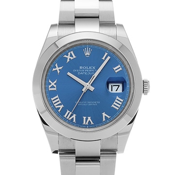 ロレックス デイトジャスト 41 126300 アズーロブルー メンズ 時計 【中古】【wristwatch】