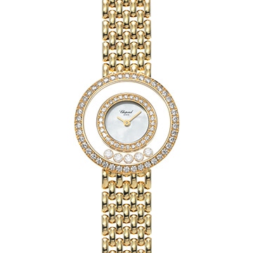 ショパール ハッピーダイヤモンド 205691-0001 ホワイトシェル/ダイヤモンド レディース 時計 【中古】【wristwatch】