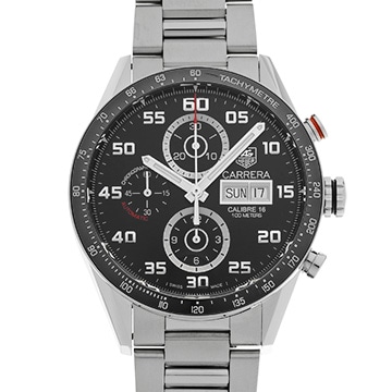 タグ ホイヤー カレラ キャリバー16 クロノグラフ デイデイト CV2A1R.BA0799 ブラック メンズ 時計 【中古】【wristwatch】