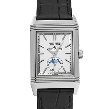 ジャガー ルクルト レベルソ トリビュート デュオカレンダー Q3918420 シルバー/ブルー メンズ 時計 【中古】【wristwatch】