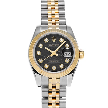 ロレックス デイトジャスト 179173G ブラックコンピュータ/ダイヤモンド レディース 時計 【中古】【wristwatch】