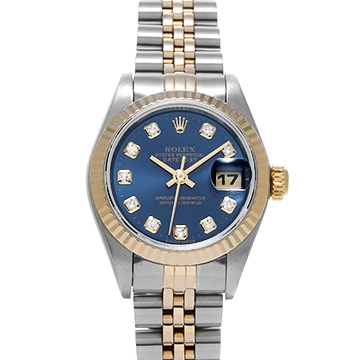 ロレックス デイトジャスト 69173G ブルー/ダイヤモンド レディース 時計 【中古】【wristwatch】