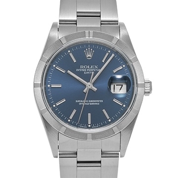 ロレックス オイスターパーペチュアル デイト 15210 ブルー メンズ 時計 【中古】【wristwatch】