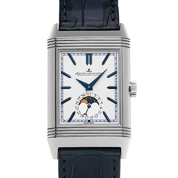 ジャガー ルクルト レベルソ トリビュート ムーン デュオ Q3958420 シルバー/ブルー メンズ 時計 【中古】【wristwatch】