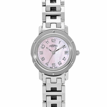 エルメス クリッパー ナクレ CL4.210 ピンクシェル レディース 時計 【中古】【wristwatch】