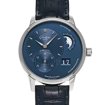 グラスヒュッテ オリジナル パノマティックルナ 1-90-02-46-32-61 ガルバニックブルー メンズ 時計 【中古】【wristwatch】