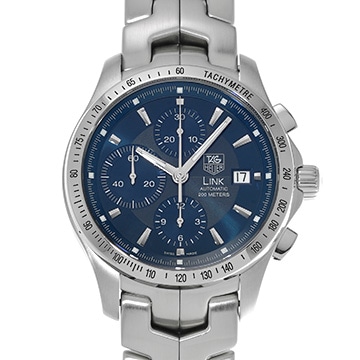 タグ ホイヤー リンク クロノグラフ キャリバー16 CJF2114.BA0594 ブルー メンズ 時計 【中古】【wristwatch】