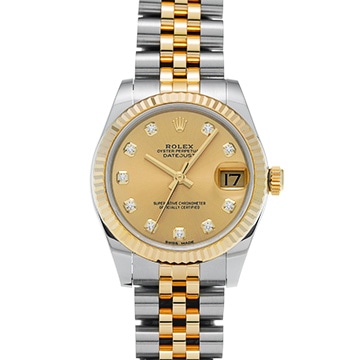 ロレックス デイトジャスト 31 178273G シャンパン/ダイヤモンド ユニセックス 時計 【中古】【wristwatch】