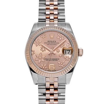 ロレックス デイトジャスト 31 178271 ピンクフラワー ユニセックス 時計 【中古】【wristwatch】