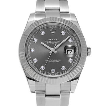 ロレックス デイトジャストII 116334G グレー/ダイヤモンド メンズ 時計 【中古】【wristwatch】