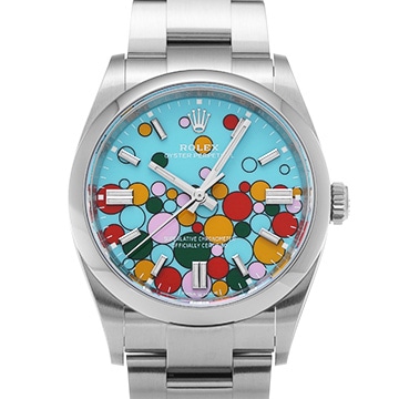 ロレックス オイスターパーペチュアル 36 126000 ターコイズブルー セレブレーションモチーフ メンズ 時計 【中古】【wristwatch】