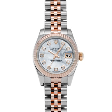 ロレックス デイトジャスト 179171NG ホワイトシェル/ダイヤモンド レディース 時計 【中古】【wristwatch】