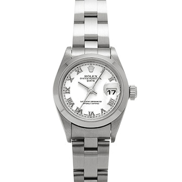 ロレックス オイスターパーペチュアル デイト 79160 ホワイト レディース 時計 【中古】【wristwatch】