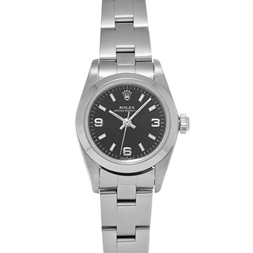 ロレックス オイスターパーペチュアル 76080 ブラック レディース 時計 【中古】【wristwatch】