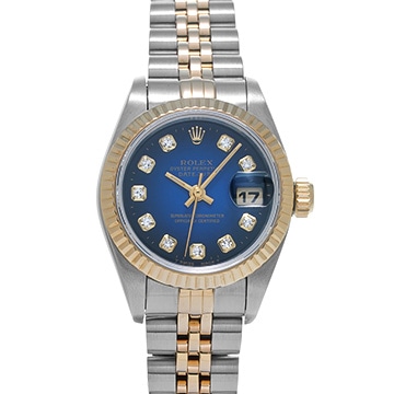 ロレックス デイトジャスト 69173G ブルー・グラデーション/ダイヤモンド レディース 時計 【中古】【wristwatch】