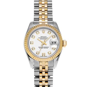 ロレックス デイトジャスト 179173G ホワイト/ダイヤモンド レディース 時計 【中古】【wristwatch】
