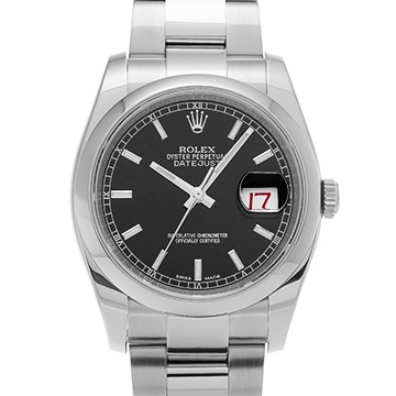 ロレックス デイトジャスト 116200 ブラック メンズ 時計 【中古】【wristwatch】