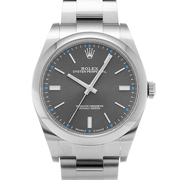ロレックス オイスターパーペチュアル 39 ダークロジウム 114300 グレー メンズ 時計 【中古】【wristwatch】