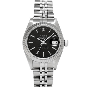 ロレックス デイトジャスト 79174 ブラック レディース 時計 【中古】【wristwatch】