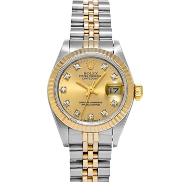 ロレックス デイトジャスト 69173G シャンパン/ダイヤモンド レディース 時計 【中古】【wristwatch】