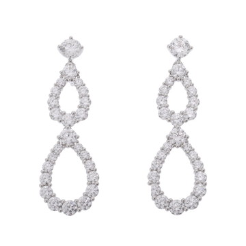 ハリー ウィンストン ダブルループ ピアス シルバー EADPRDDBLLP Pt950プラチナ レディース ジュエリー 【中古】【jewelry】