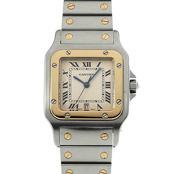 カルティエ サントス ガルベ LM W20011C4 アイボリー レディース 時計 【中古】【wristwatch】