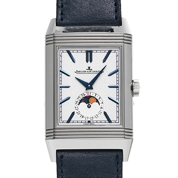 ジャガー ルクルト レベルソ トリビュート ムーン デュオ Q3958420 シルバー/ブルー メンズ 時計 【中古】【wristwatch】