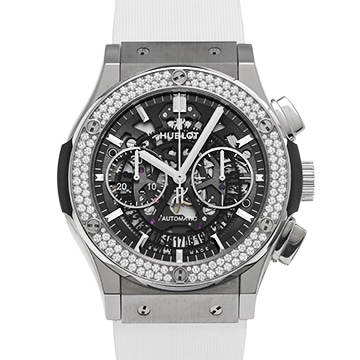 ウブロ クラシックフュージョン アエロフュージョン チタニウム ダイヤモンド 525.NX.0170.LR.1104 スケルトン メンズ 時計 【中古】【wristwatch】