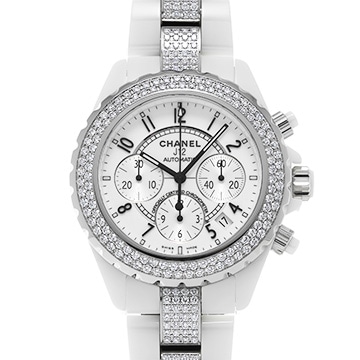 シャネル J12 クロノグラフ 41MM H1008 ホワイト/シルバー レディース 時計 【中古】【wristwatch】