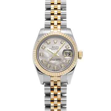 ロレックス デイトジャスト 179173NG ホワイトシェル/ダイヤモンド レディース 時計 【中古】【wristwatch】