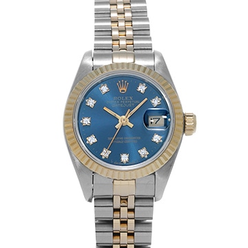 ロレックス デイトジャスト 69173G ブルー/ダイヤモンド レディース 時計 【中古】【wristwatch】