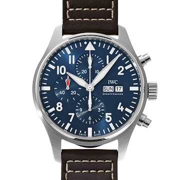 IWC パイロットウォッチ クロノグラフ プティ・プランス IW377714 ブルー メンズ 時計 【中古】【wristwatch】