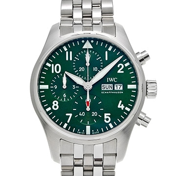 IWC パイロットウォッチ クロノグラフ 41 IW388104 グリーン メンズ 時計 【中古】【wristwatch】